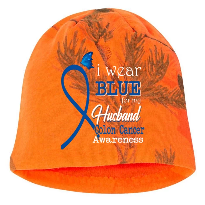 Ribbon I Wear Blue For Husband Colon Cancer Awareness Gift Kati - Camo Knit Beanie