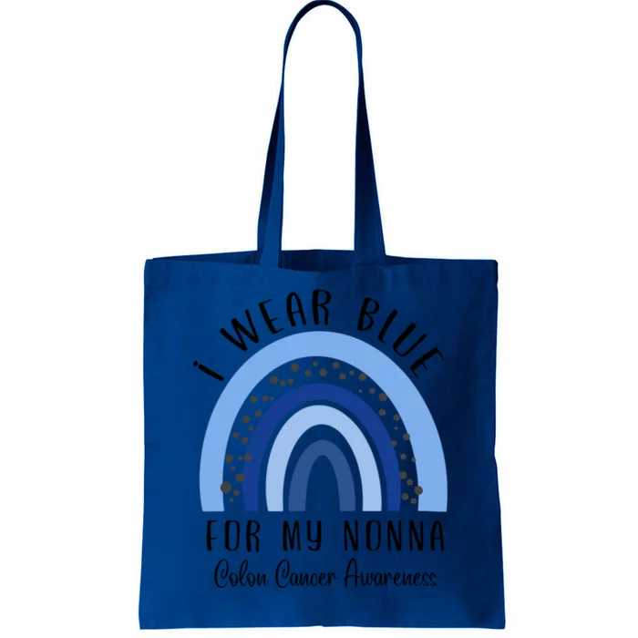 Rainbow I Wear Blue For My Nonna Colon Cancer Awareness Gift Tote Bag