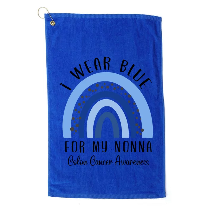 Rainbow I Wear Blue For My Nonna Colon Cancer Awareness Gift Platinum Collection Golf Towel