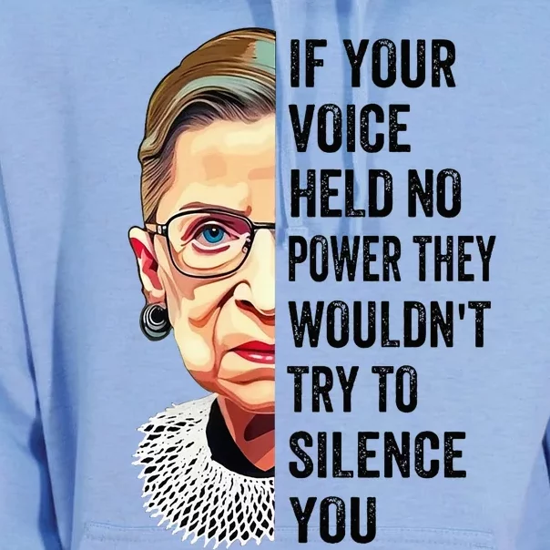 Rbg If Your Voice Held No Power They WouldnT Try To Silence Premium Unisex Surf Hoodie