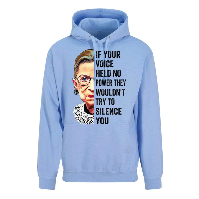 Rbg If Your Voice Held No Power They WouldnT Try To Silence Premium Unisex Surf Hoodie