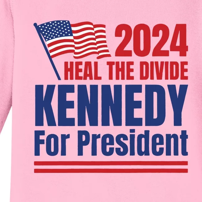 RFK Jr. 2024 Heal The Divide Robert F. Kennedy Jr. For President Baby Long Sleeve Bodysuit