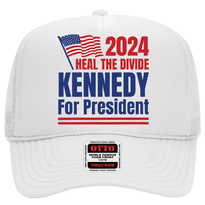 RFK Jr. 2024 Heal The Divide Robert F. Kennedy Jr. For President High Crown Mesh Trucker Hat