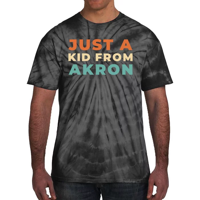 Retro Just A Ki.D From Ohio Akron American Vintage Us City Tie-Dye T-Shirt