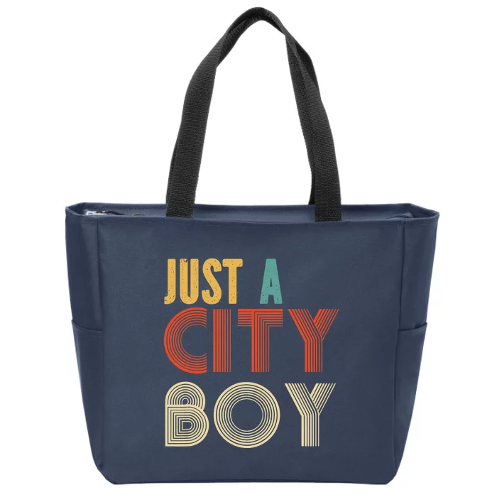 Retro Just A City Boy Journey Zip Tote Bag