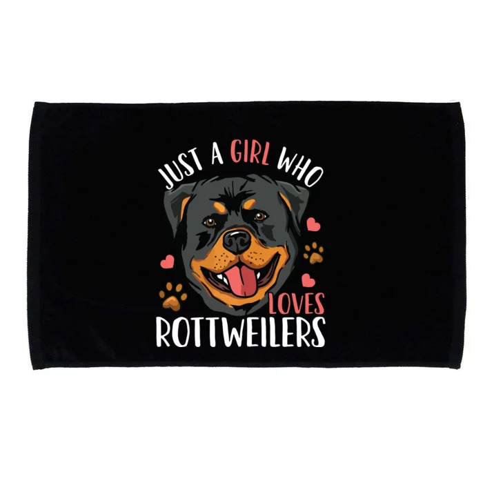 Rottweiler Just A Girl Who Loves Rottweilers Gift Microfiber Hand Towel