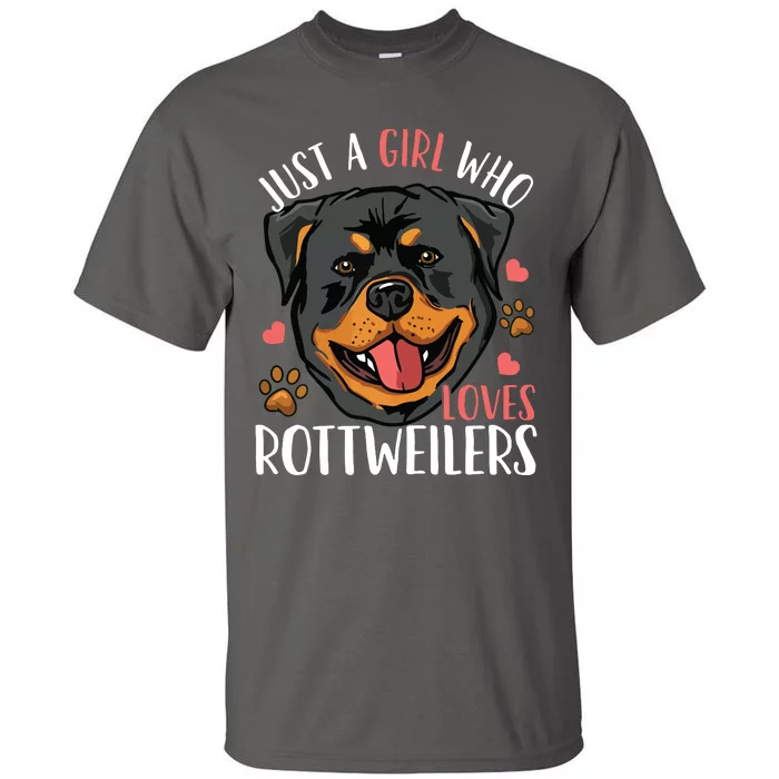 Rottweiler Just A Girl Who Loves Rottweilers Gift Tall T-Shirt