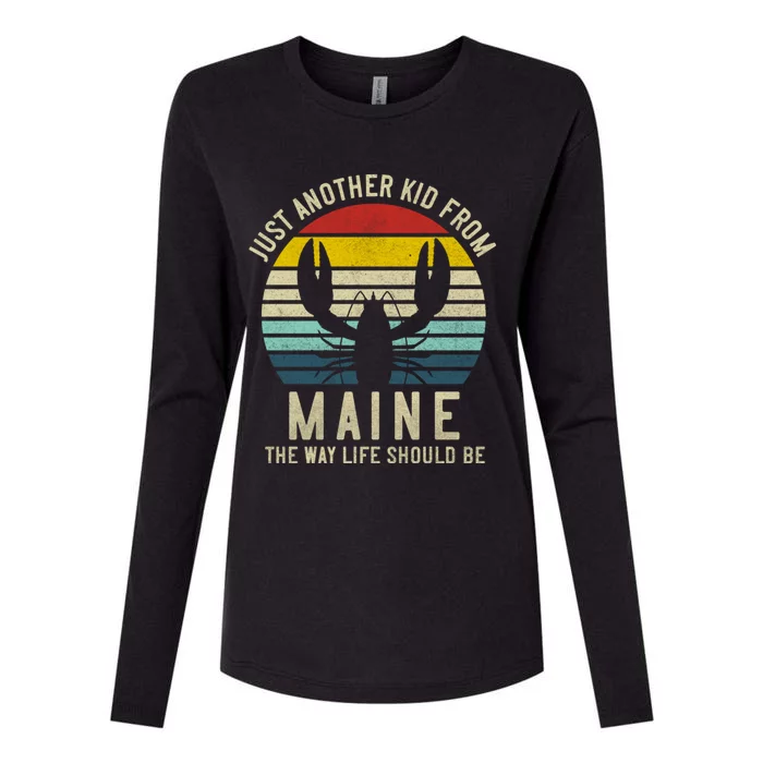 Retro Just A From Maine The Way Life Should Be! Womens Cotton Relaxed Long Sleeve T-Shirt