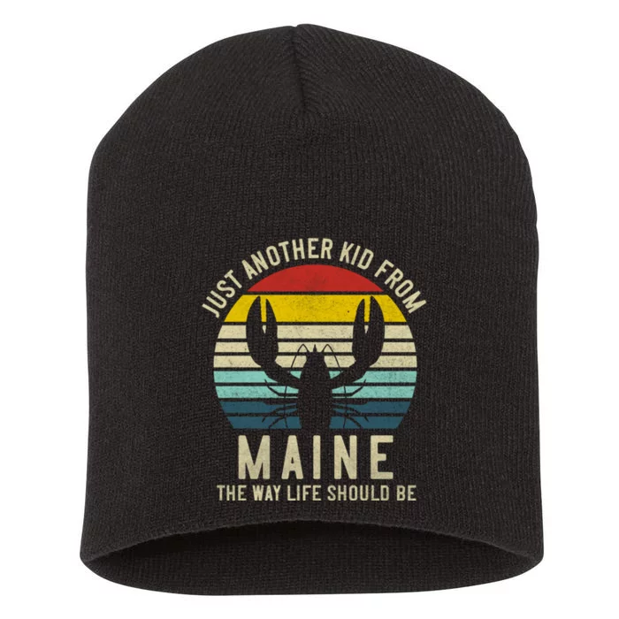 Retro Just A From Maine The Way Life Should Be! Short Acrylic Beanie