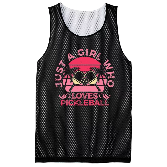 retro Just A Who Loves Pickleball Sports Game Mesh Reversible Basketball Jersey Tank