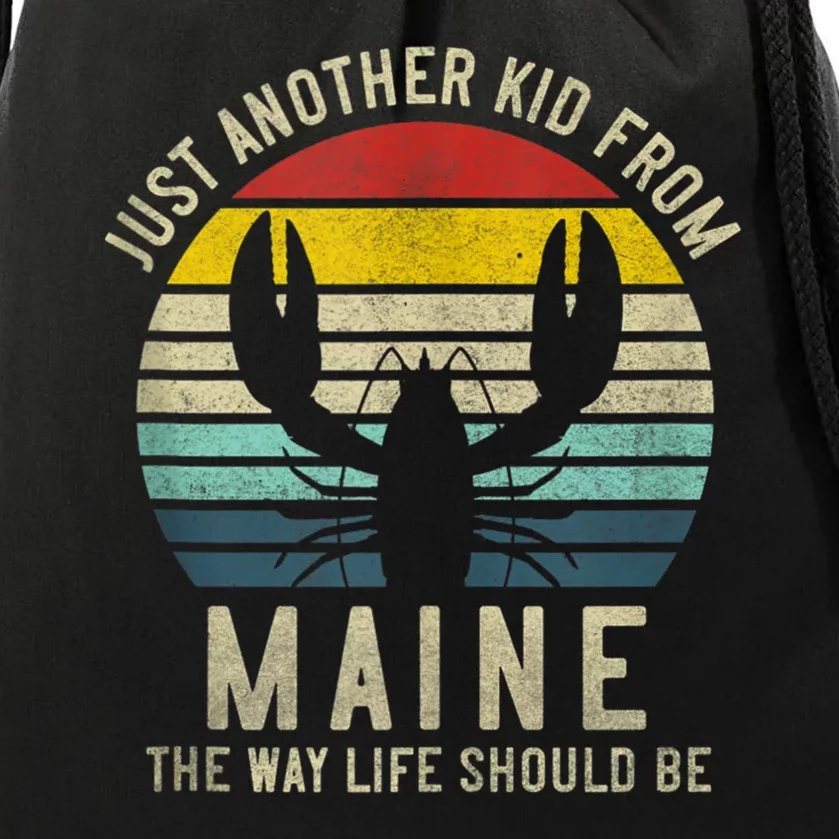 Retro Just A From Maine The Way Life Should Be! Drawstring Bag