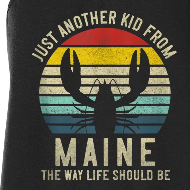 Retro Just A From Maine The Way Life Should Be! Women's Racerback Tank