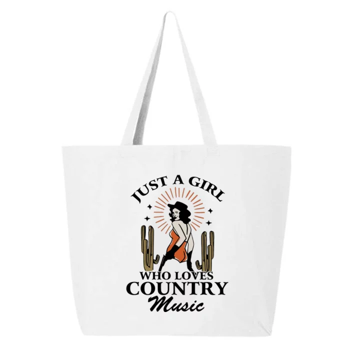 Retro Just A Girl Who Love Country Music Vintage Western Cowgirl 25L Jumbo Tote