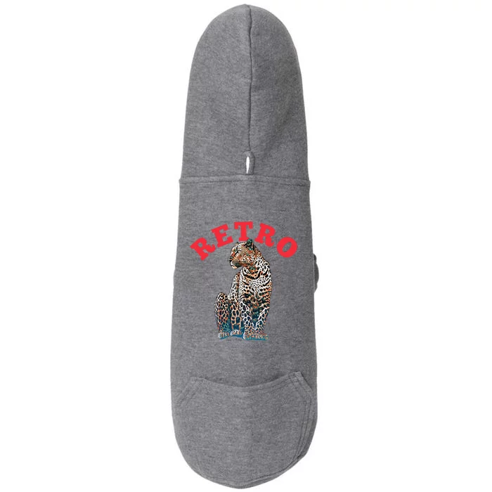 Retro Jaguar Animal Oversized Doggie 3-End Fleece Hoodie