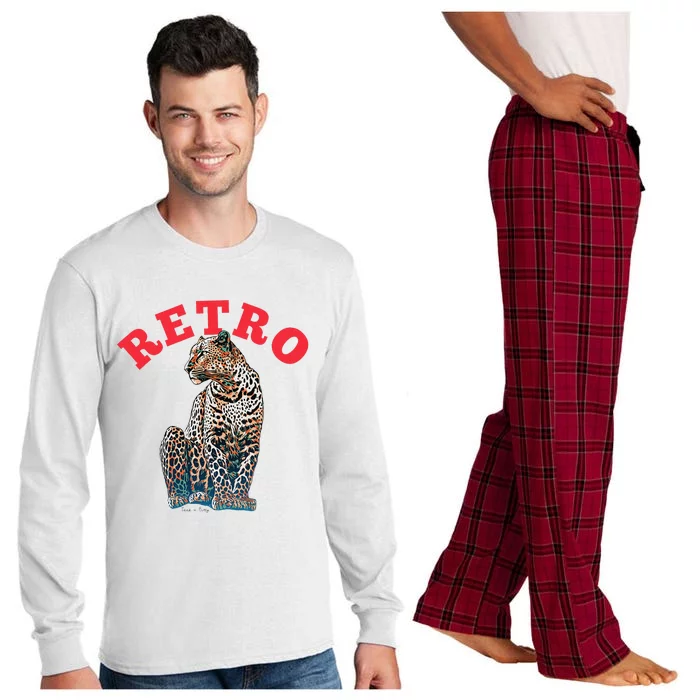 Retro Jaguar Animal Oversized Long Sleeve Pajama Set