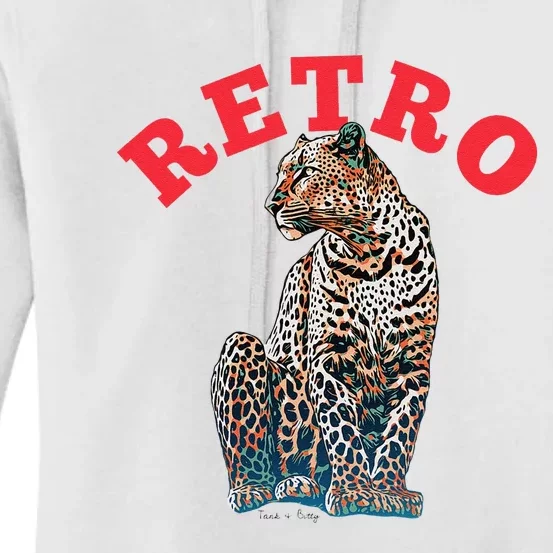 Retro Jaguar Animal Oversized Women's Pullover Hoodie