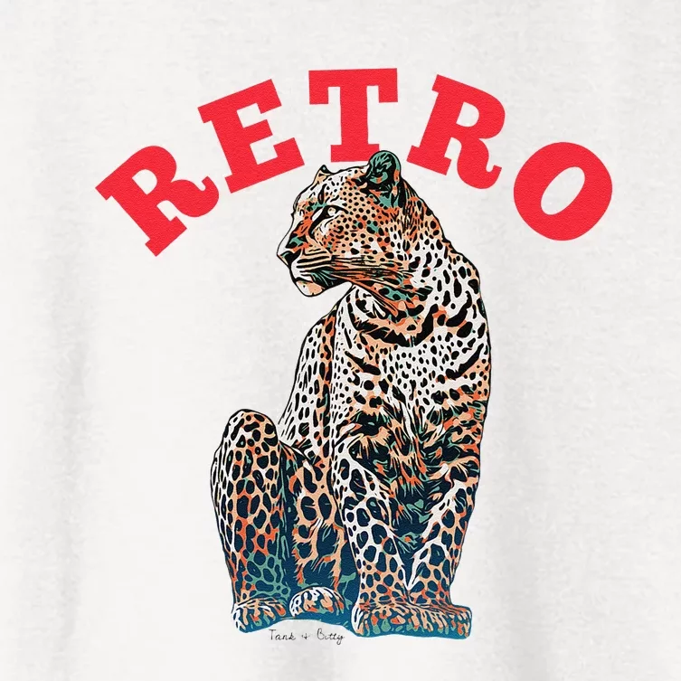 Retro Jaguar Animal Oversized Women's Crop Top Tee