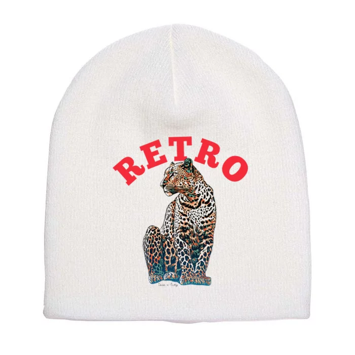 Retro Jaguar Animal Oversized Short Acrylic Beanie