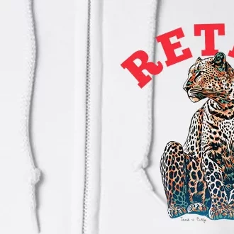 Retro Jaguar Animal Oversized Full Zip Hoodie