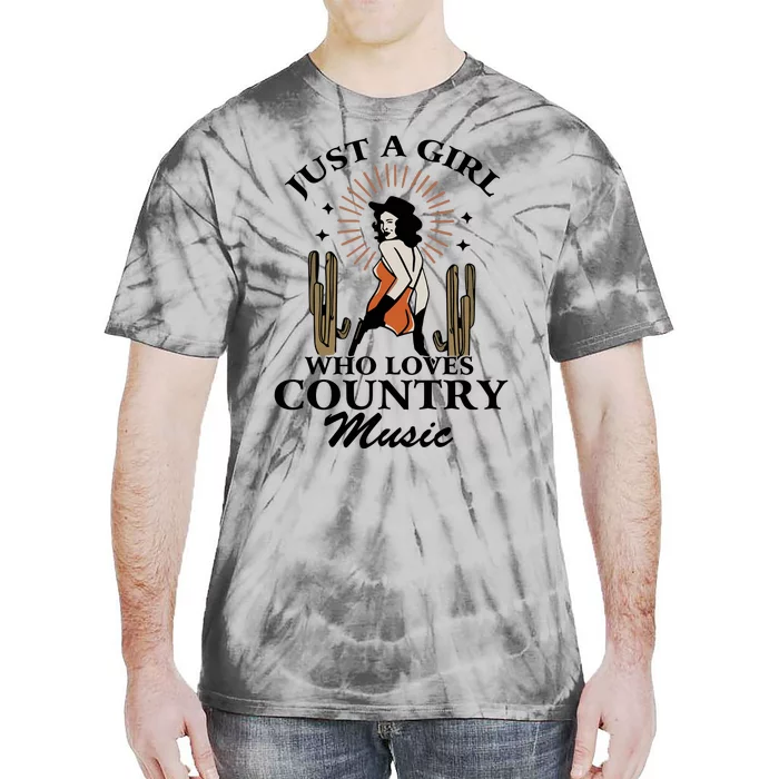 Retro Just A Girl Who Love Country Music Western Cowgirl Tie-Dye T-Shirt