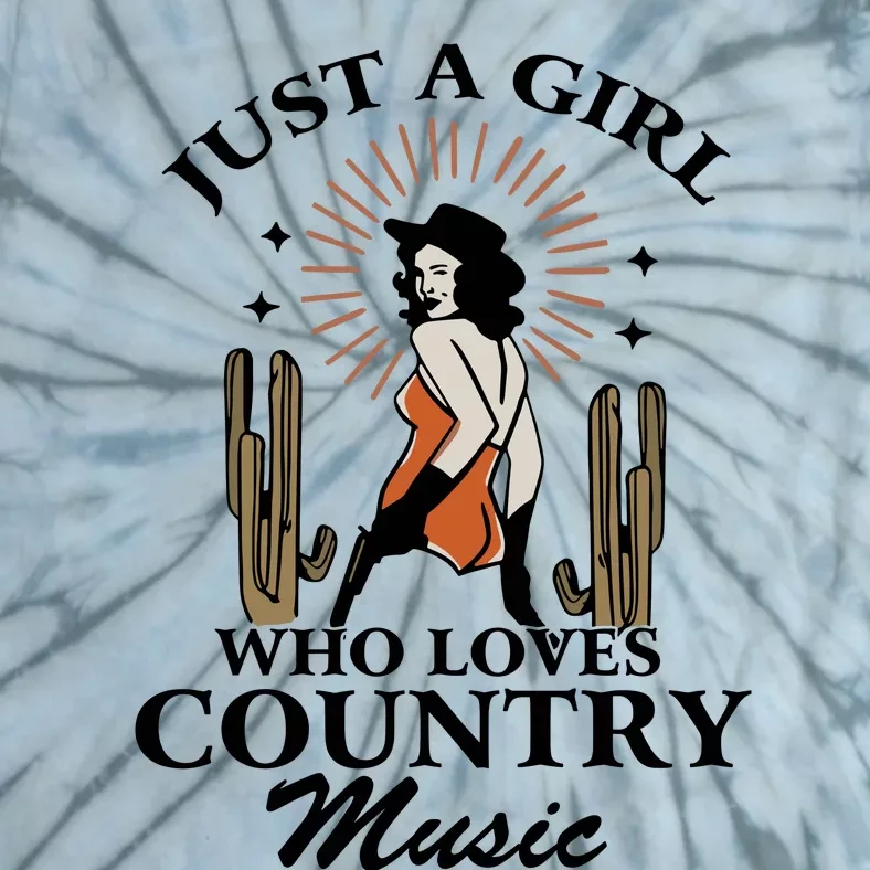 Retro Just A Girl Who Love Country Music Western Cowgirl Tie-Dye T-Shirt