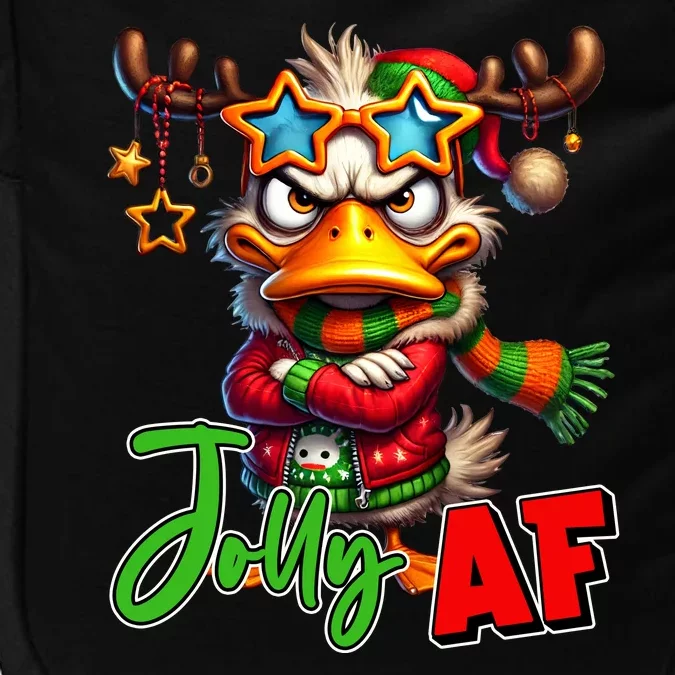 Reindeer Jolly Af Funny Sarcastic Grumpy Duck Christmas Impact Tech Backpack