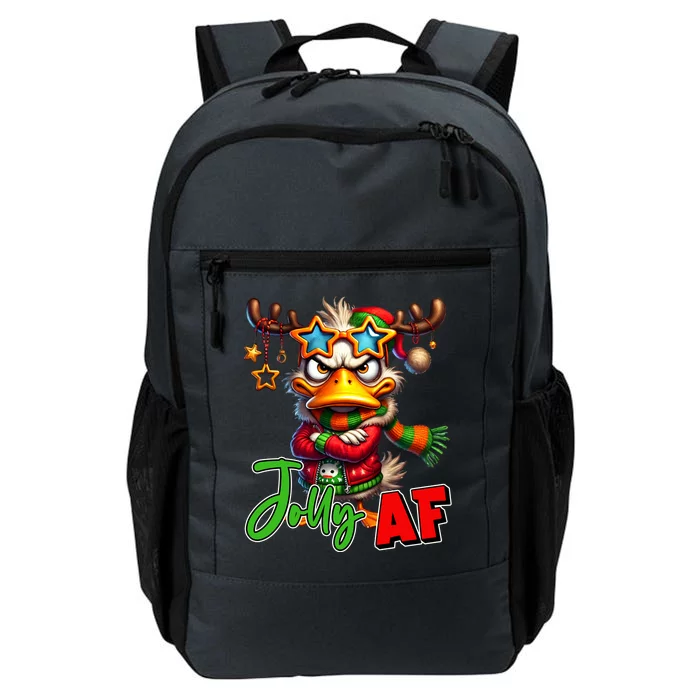 Reindeer Jolly Af Funny Sarcastic Grumpy Duck Christmas Daily Commute Backpack