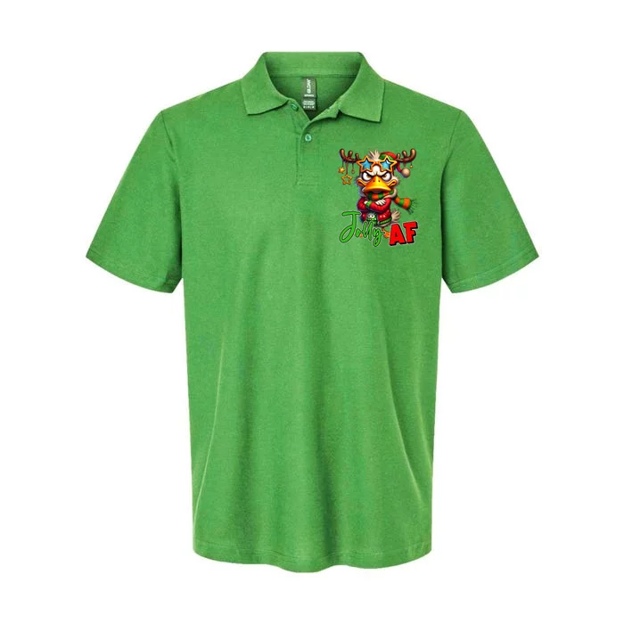 Reindeer Jolly Af Funny Sarcastic Grumpy Duck Christmas Softstyle Adult Sport Polo