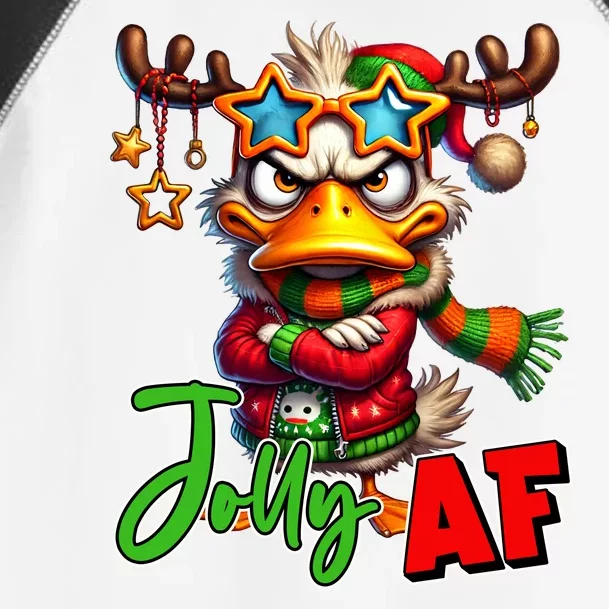 Reindeer Jolly Af Funny Sarcastic Grumpy Duck Christmas Toddler Fine Jersey T-Shirt