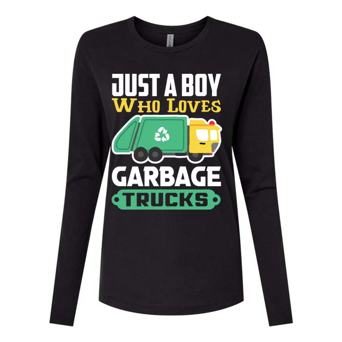 Recycling Just A Who Loves Garbage Trucks Gift Womens Cotton Relaxed Long Sleeve T-Shirt