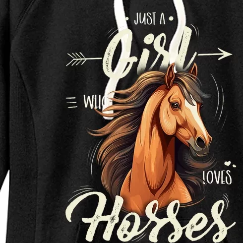 Riding Just A Girl Who Loves Horses Women's Fleece Hoodie