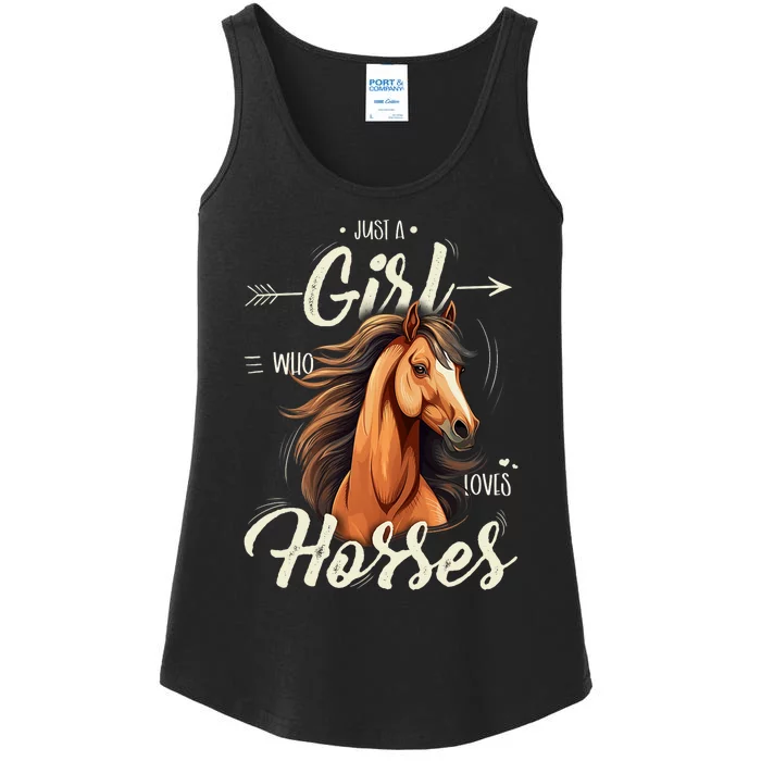 Riding Just A Girl Who Loves Horses Ladies Essential Tank