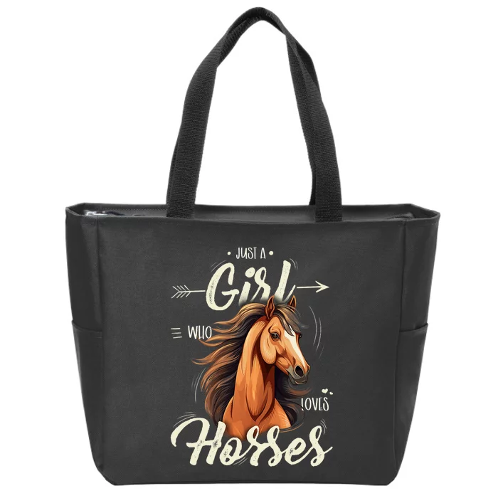 Riding Just A Girl Who Loves Horses Zip Tote Bag