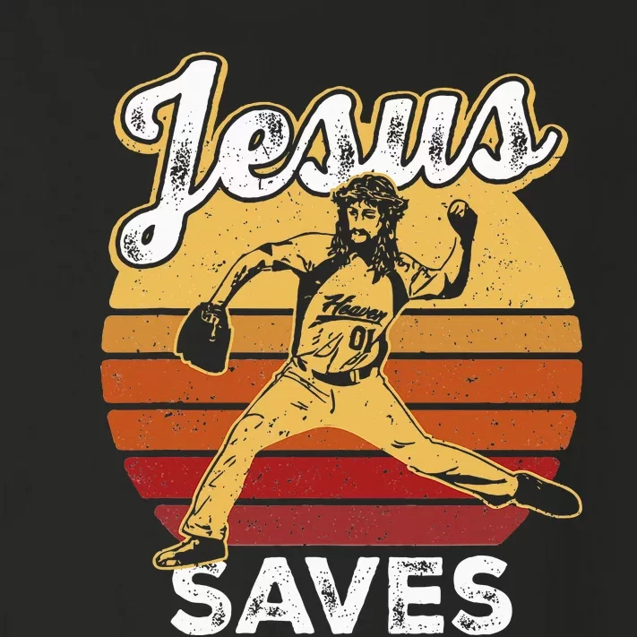 Retro Jesus A Saves Baseball Pitcher Fan Christian Toddler Long Sleeve Shirt