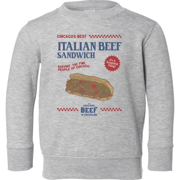 Retro Jeremy Allen White Italian Beef Sandwich Toddler Sweatshirt