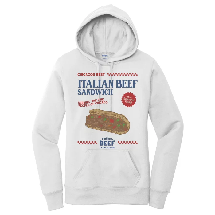 Retro Jeremy Allen White Italian Beef Sandwich Women's Pullover Hoodie