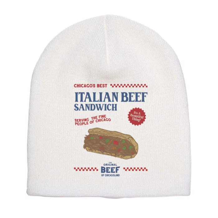 Retro Jeremy Allen White Italian Beef Sandwich Short Acrylic Beanie