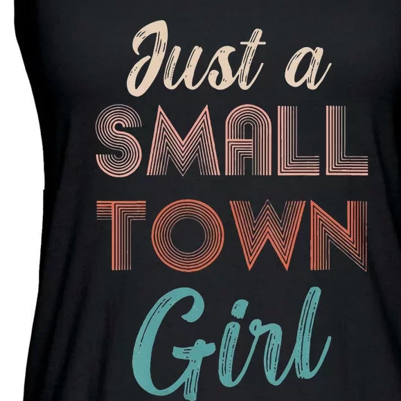 Retro Just A Small Town Girl Journey Ladies Essential Flowy Tank