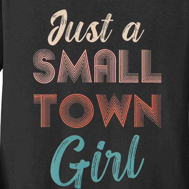 Retro Just A Small Town Girl Journey Kids Long Sleeve Shirt