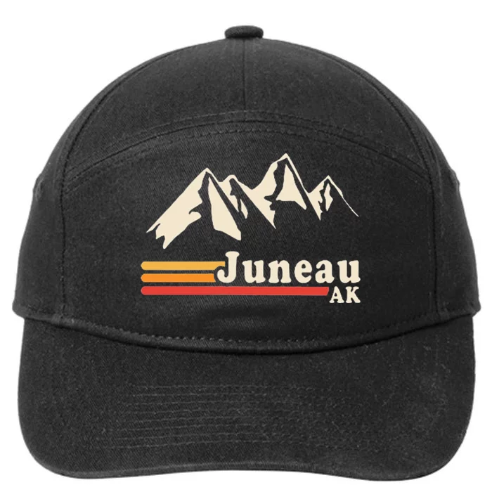 Retro Juneau Alaska Ak Mountain 7-Panel Snapback Hat