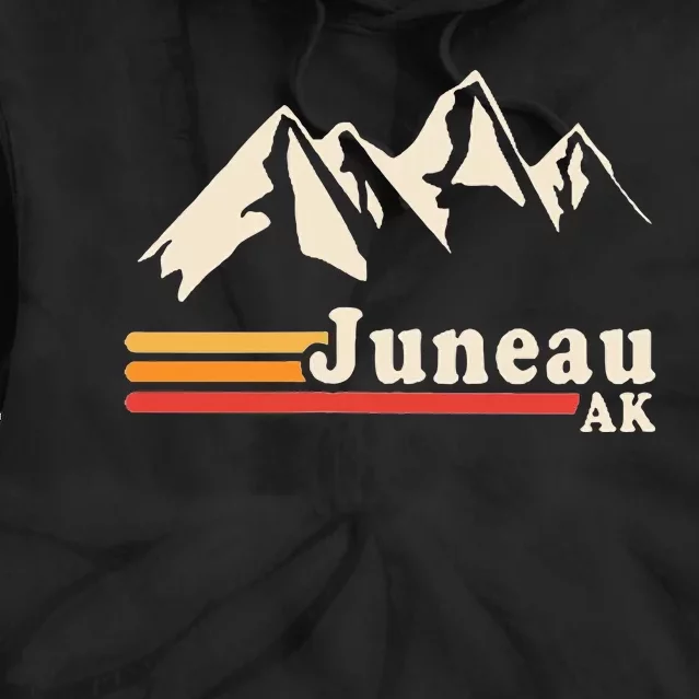 Retro Juneau Alaska Ak Mountain Tie Dye Hoodie