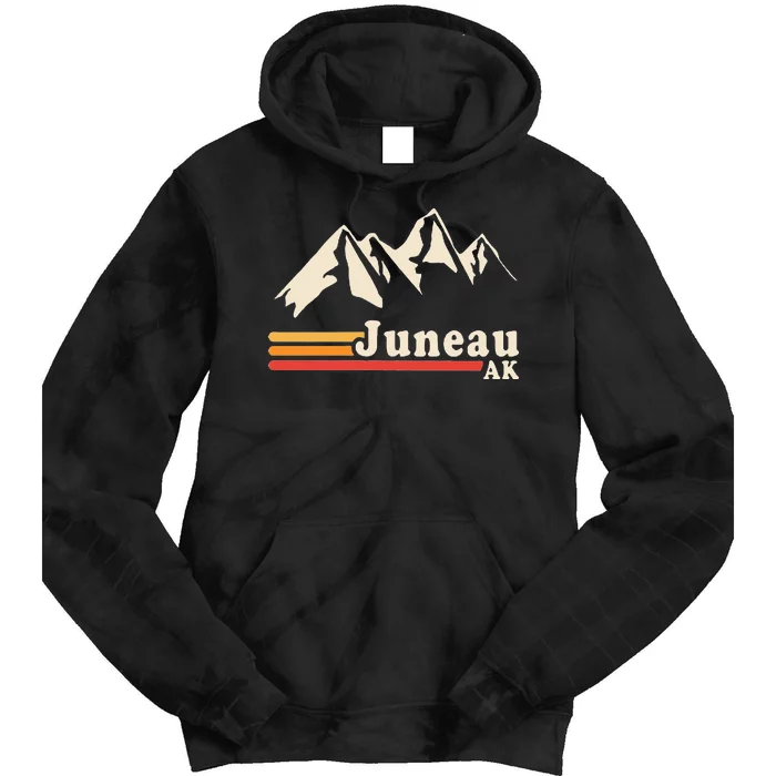 Retro Juneau Alaska Ak Mountain Tie Dye Hoodie