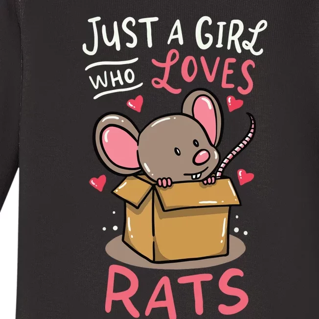 Rat Just A Girl Who Loves Rats Funny Cute Pet Gift Baby Long Sleeve Bodysuit