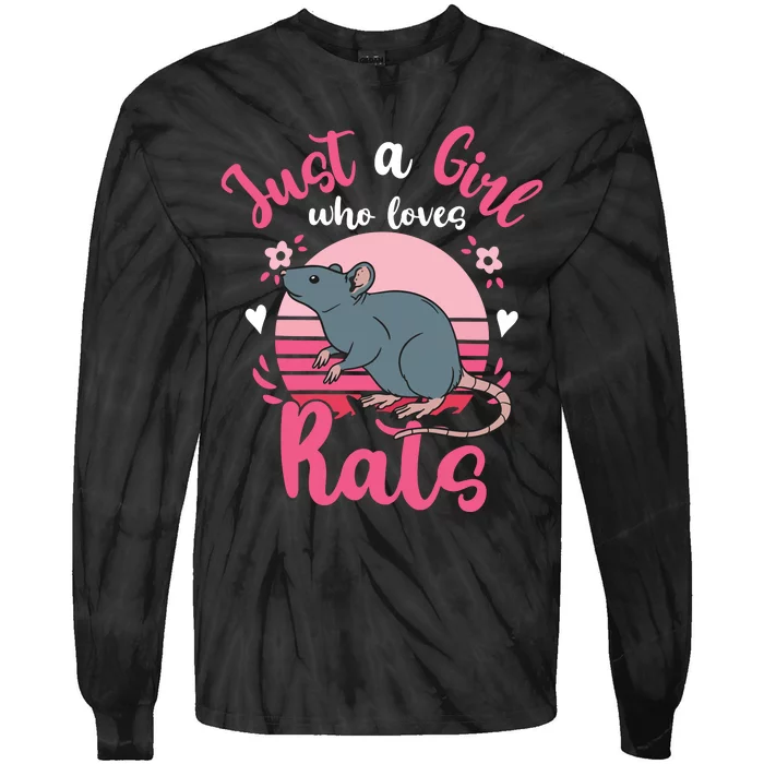 Rat Just A Girl Who Loves Rats Tie-Dye Long Sleeve Shirt