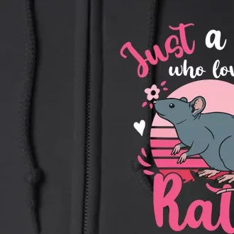 Rat Just A Girl Who Loves Rats Full Zip Hoodie