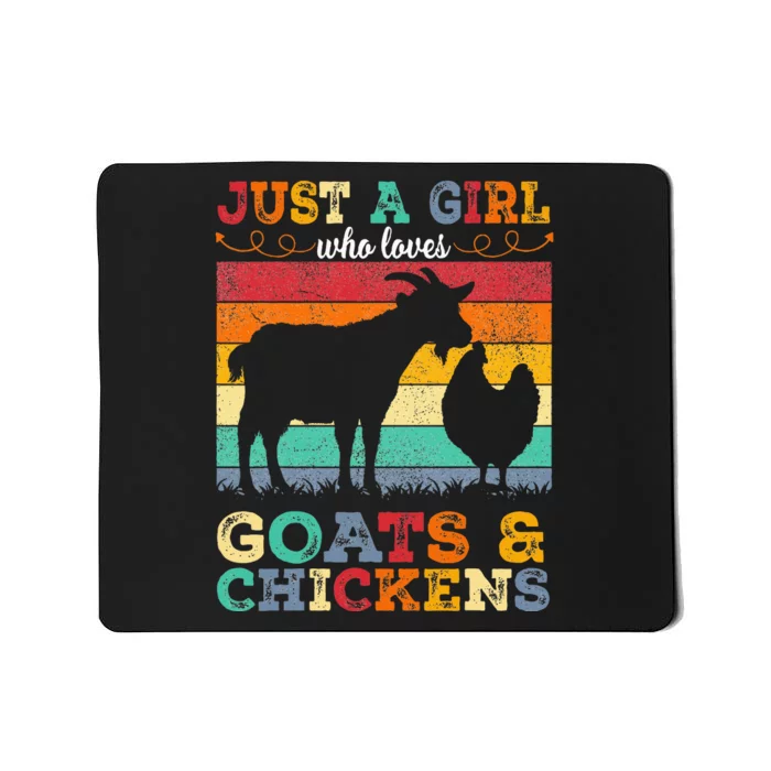 Retro Just A Girl Who Loves Chickens & Goats Farmer Mousepad