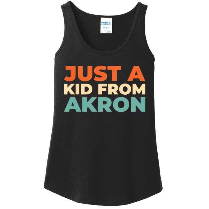 Retro Just A Ki From Ohio Akron American Vintage Us City Ladies Essential Tank