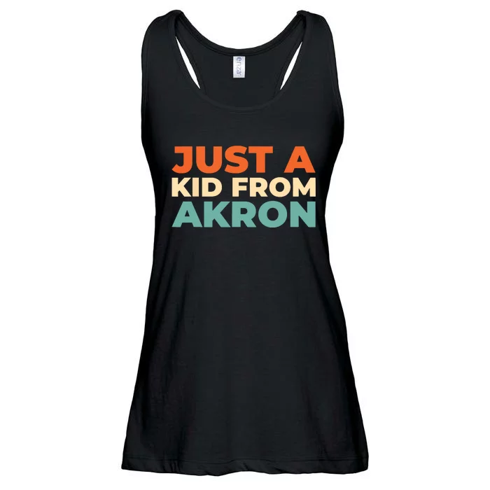 Retro Just A Ki From Ohio Akron American Vintage Us City Ladies Essential Flowy Tank