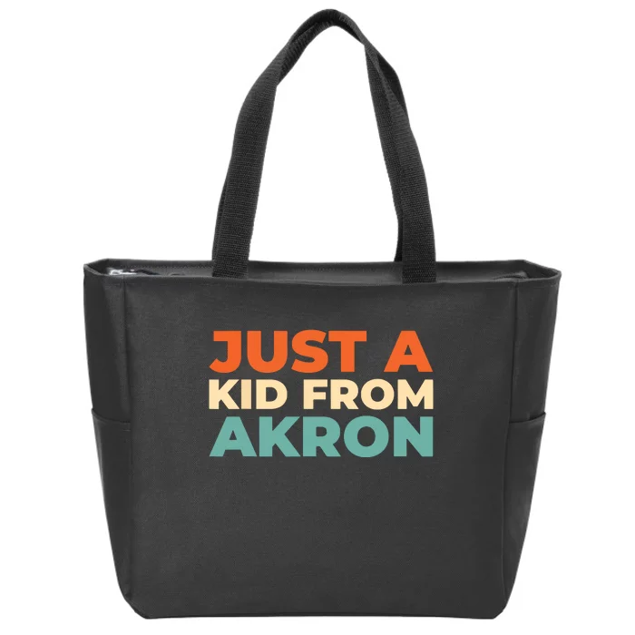 Retro Just A Ki From Ohio Akron American Vintage Us City Zip Tote Bag