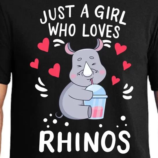 Rhino Just A Girl Who Loves Rhinos Gift Pajama Set